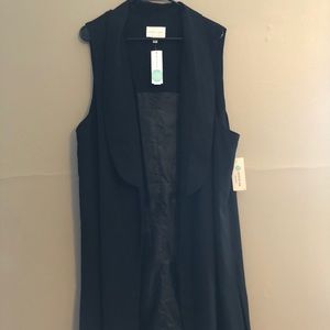 NWT Long black vest